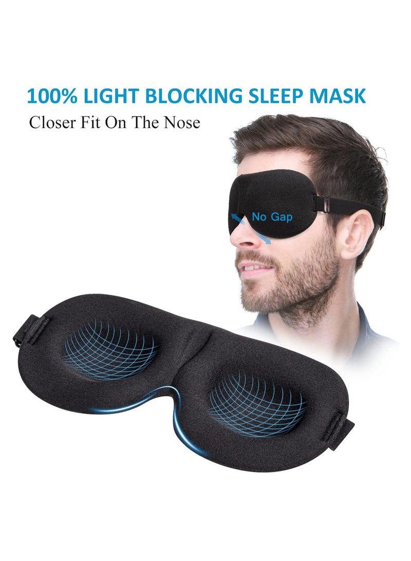 Sleep Mask for Side Sleeper 3 Pack, 100% Blackout 3D Eye Mask for Sleeping, Night Blindfold for Men Women