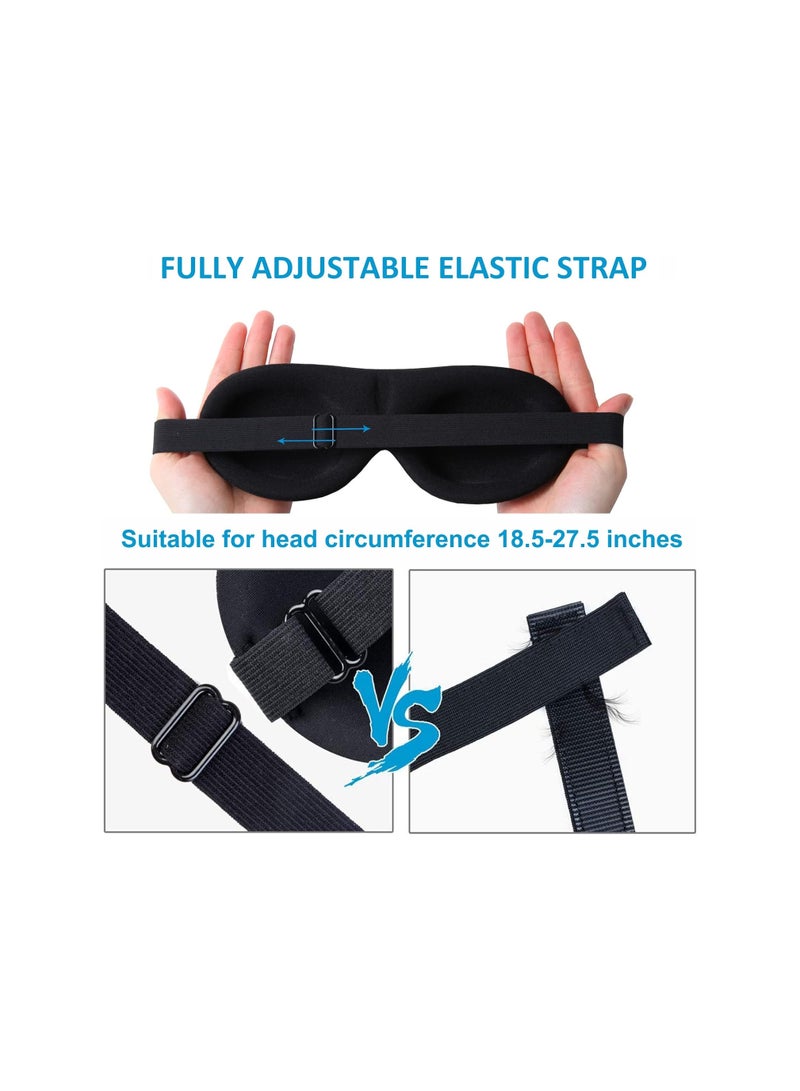 Sleep Mask for Side Sleeper 3 Pack, 100% Blackout 3D Eye Mask for Sleeping, Night Blindfold for Men Women