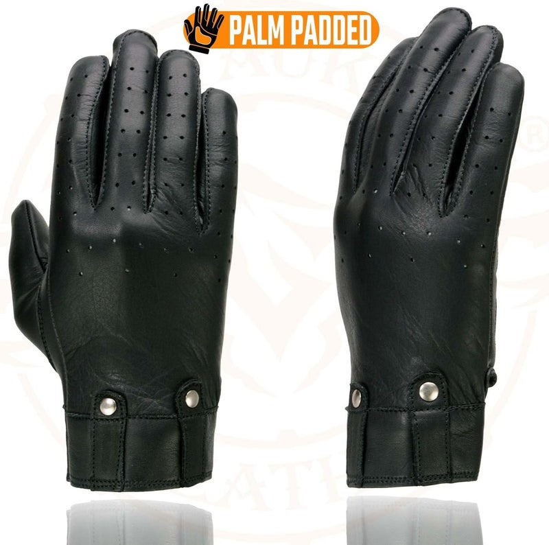 Milwaukee Leather MG7710 Women's Black Perforated Leather Gel Palm Motorcycle Gloves - Image 4