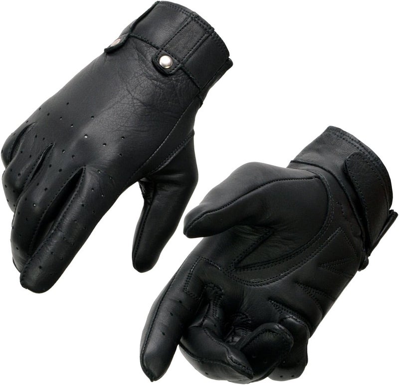 Milwaukee Leather MG7710 Women's Black Perforated Leather Gel Palm Motorcycle Gloves - Image 1