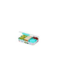 sistema Sistema® Bento Create To Go™ 6-Cup Food Storage Container Bento Box with Lid and Divider, Minty Teal  - Image 3