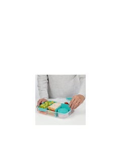 sistema Sistema® Bento Create To Go™ 6-Cup Food Storage Container Bento Box with Lid and Divider, Minty Teal  - Image 4