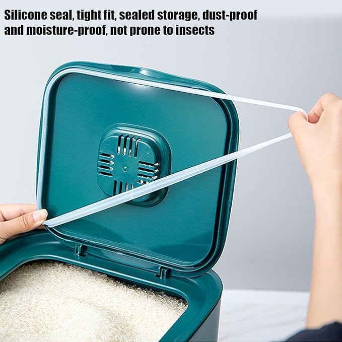 Jecrina 5 Kg Basic Rice Dispenser Kitchen Food Grain Storage Container Airtight Rice Bucket Multi-Functional Containers Moisture-proof Insect Proof - Image 5
