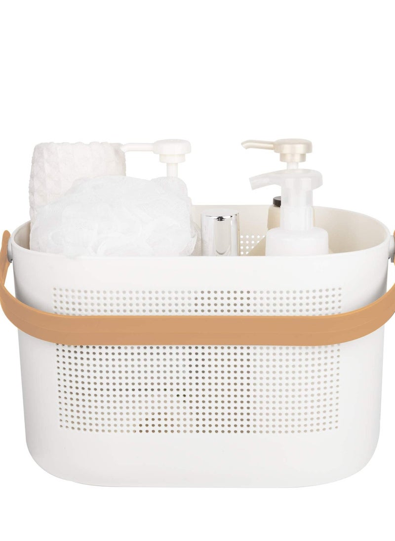 Excefore - Plastic Shower Caddy Basket with Handles, Portable Small Shower Caddy, Suitable for Bathroom, College Dorm, Kitchen, Bedroom (Yellow) - Image 1