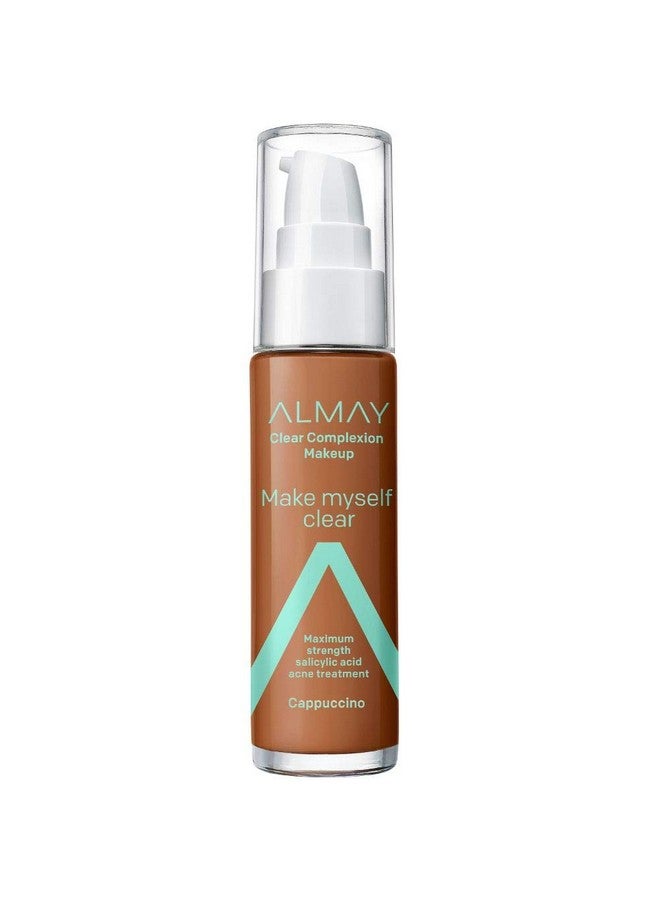 Almay Clear Complexion Makeup Matte Finish Liquid Foundation With Salicylic Acid Hypoallergenic Cruelty Free Fragrance Free Dermatologist Tested 900 Cappuccino 1.0 Oz - Image 1