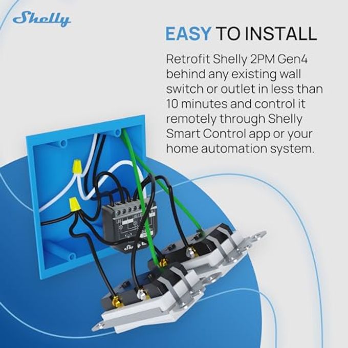 Shelly 2Pm Gen4 | Wi-Fi, Zigbee & Matter 2-Channel Smart Relay Switch With Power Metering | Home Automation | Alexa, Smartthings, Google Home, Apple Homekit Compatible | Roller Shutters Control - Image 3