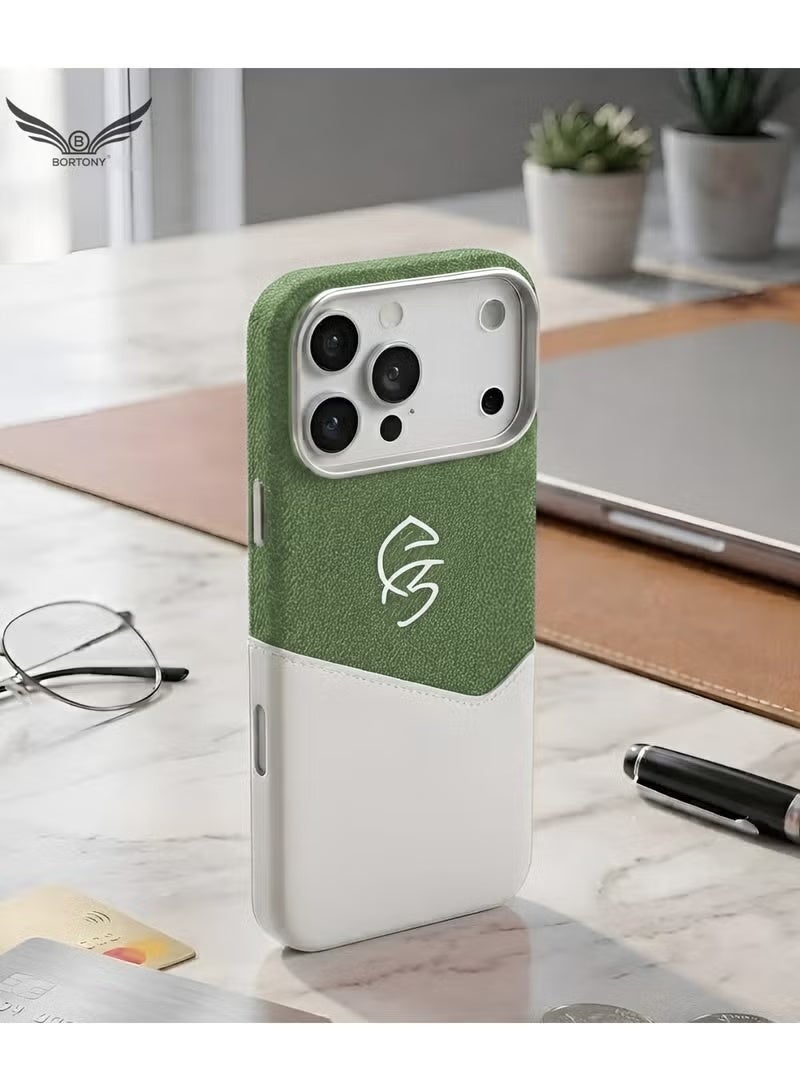 بورتوني غطاء iPhone 17 Pro من الجلد القماشي مع حامل بطاقات وتقنية MagSafe - غطاء خلفي فاخر ومغناطيسي لحماية iPhone 17 Pro (مقاس 6.3 بوصة) - Image 4