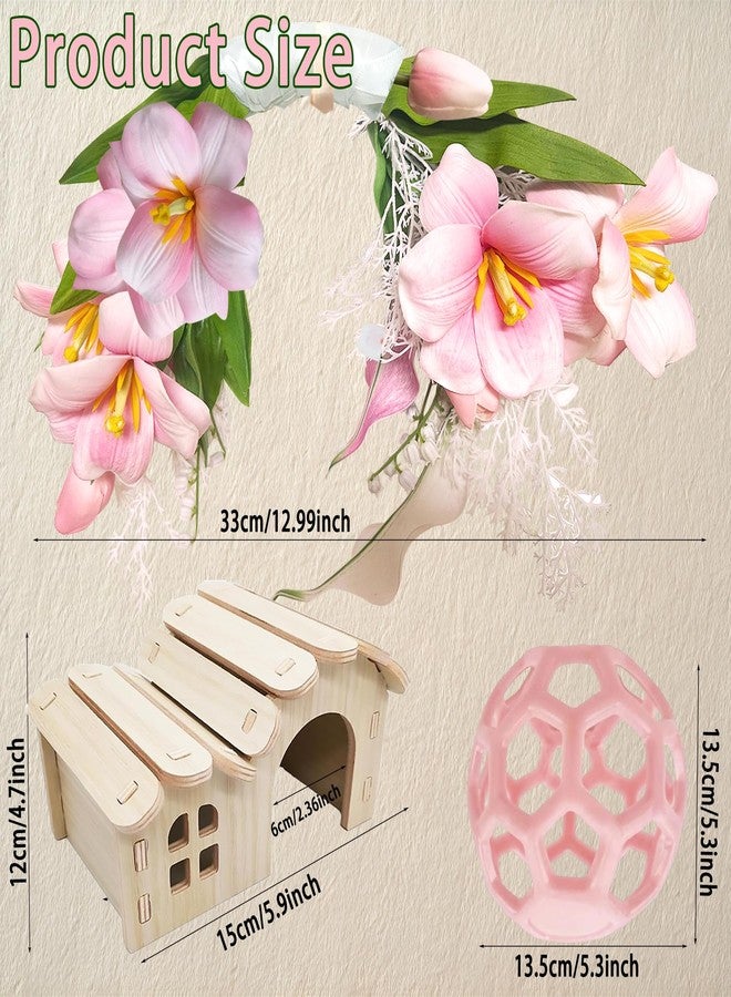 Delllala Reptile Hiding Branch &Ball Python - Enrichment Toys for Corn Snake,Tulip Artificial Bouquet Plant Artificial Decor for Snake Cage,Wood House for Leopard Gecko Habitat Lizard Chameleon Ball Pythons - Image 2
