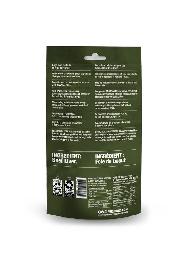 بيور بيتيس مكافآت الكلاب من PureBites Mini المصنوعة من لحم البقر المجفف بالتجميد | مكون واحد فقط | 85 جرام - Image 2