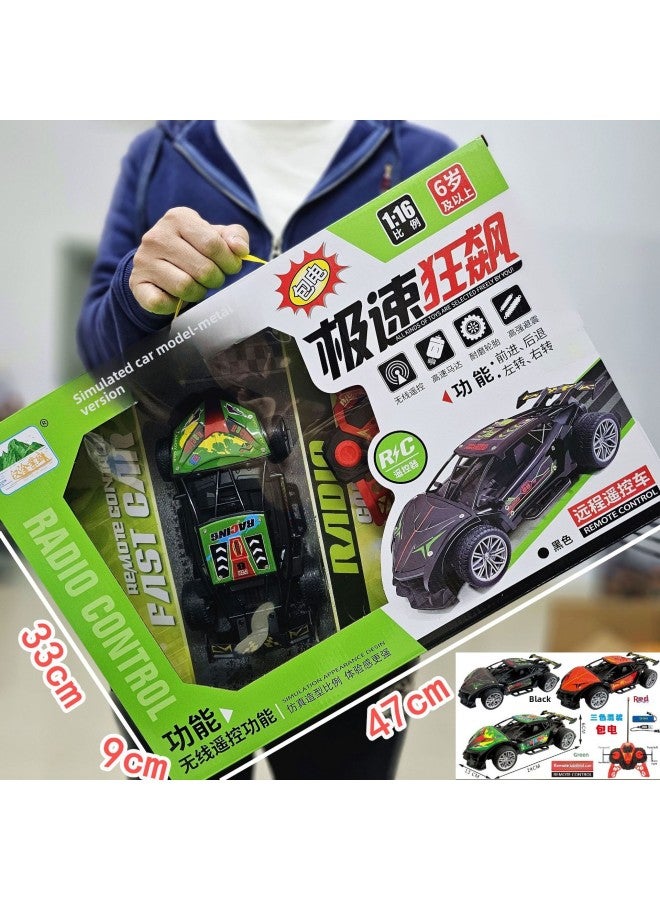 Six-wheel Alloy Large Remote Control Off-road Vehicle Toy Car Electric High-speed Charging Climbing Car Boy Children Racing-Color:Four-channel Alloy High-speed Racing Belt Shock Absorber  - Image 1