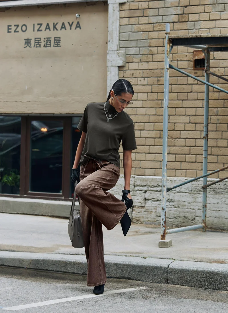 Lichi  Loose distressed jeans with waist ties for Women | Best Price UAE