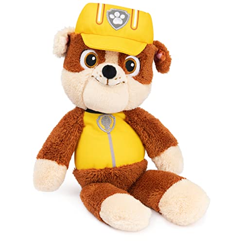 GUND PAW Patrol Official Rubble Take Along Buddy Plush Toy, Premium Stuffed Animal for Ages 1 & Up, Yellow/Brown, 13” - Image 1