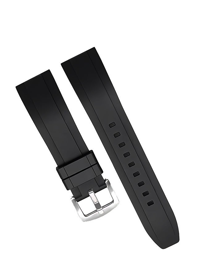 Quick Release Soft Silicone Watch Strap，Rubber Watch Bands Universal Replacement Band Strap for Men Women Black 20mm - Image 1