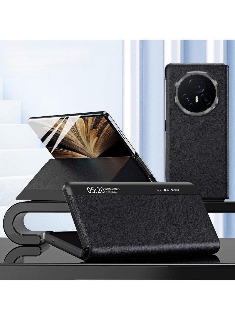 general Leather Case Compatible with Honor Magic V5 2025 Magnetic Flip Case Smart Window with Flip-Free Answering Slim Lightweight Anti-Drop Shockproof Protective Cover - Image 1