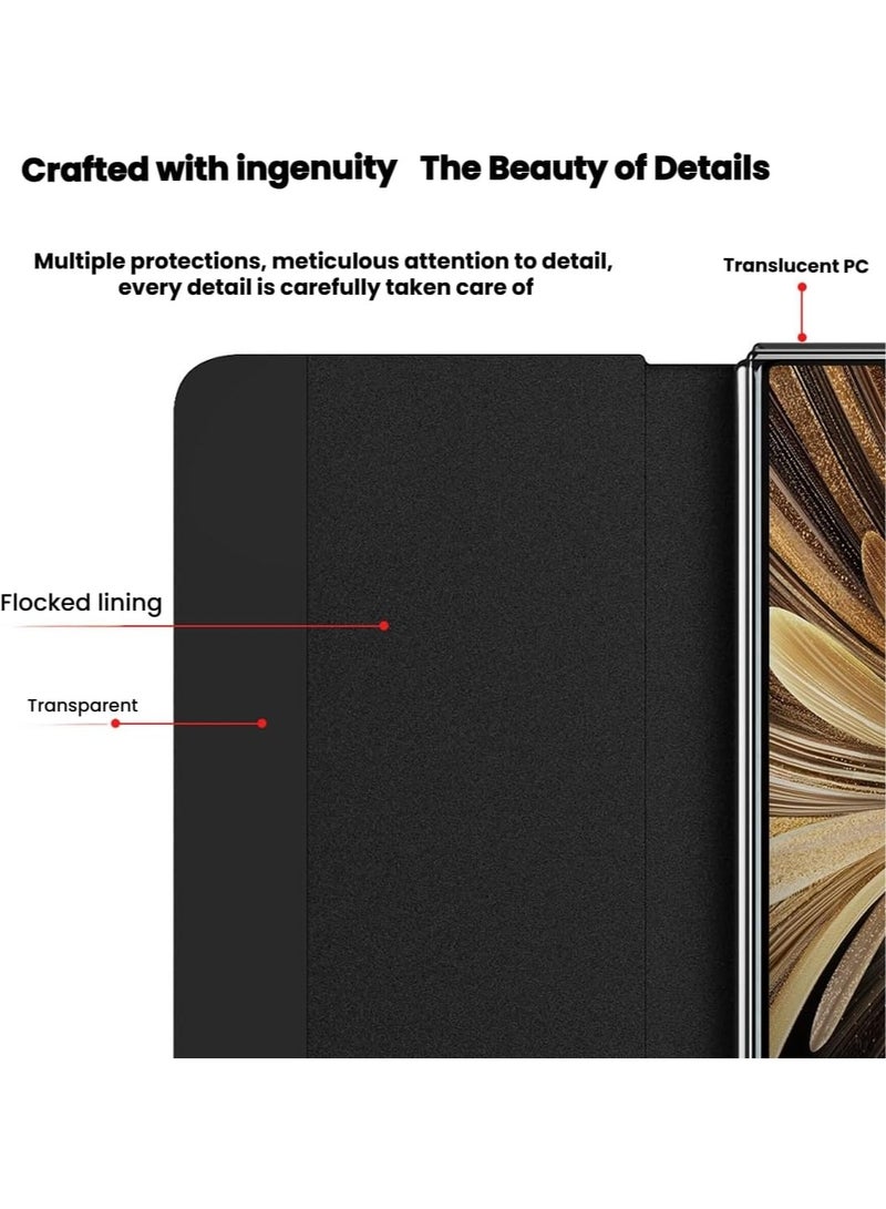 general Leather Case Compatible with Honor Magic V5 2025 Magnetic Flip Case Smart Window with Flip-Free Answering Slim Lightweight Anti-Drop Shockproof Protective Cover - Image 4