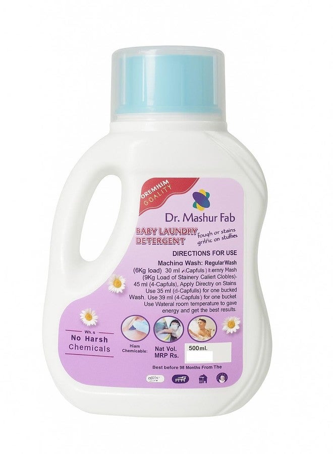 MASHUR FAB Baby Laundry Detergent, 500ml, With Bio-Enzymes, Aloe Vera & Neem, Dermatologically Tested, Free From SLS/SLES, Phosphate & Bleach (5) - Image 2