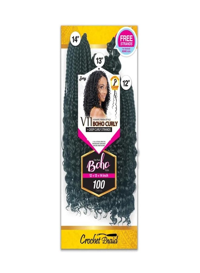Zury Royal Zury Crochet Briad V-shape Finish Style V11 Boho Curly (12"+13"+14") (27) - Image 3