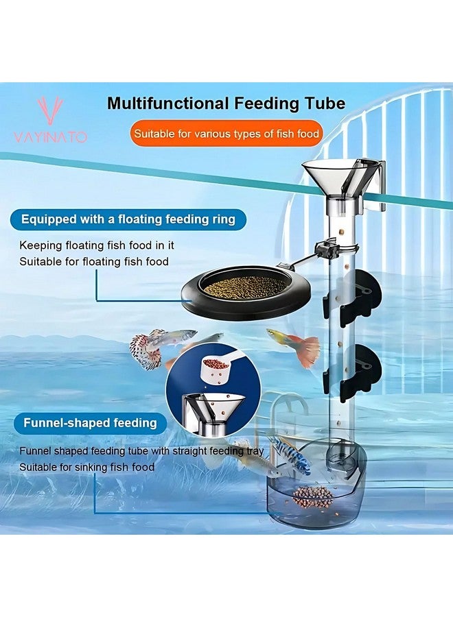 VAYINATO فايناتو بلاستيك، 2 في 1 مغذي متعدد الوظائف للأسماك والروبيان العائم والغارق | طول مناسب لأي حوض ارتفاع | نوع تعليق | مجموعة تنظيف وتغذية متضمنة، 30 × 6 × 5 سم - Image 3