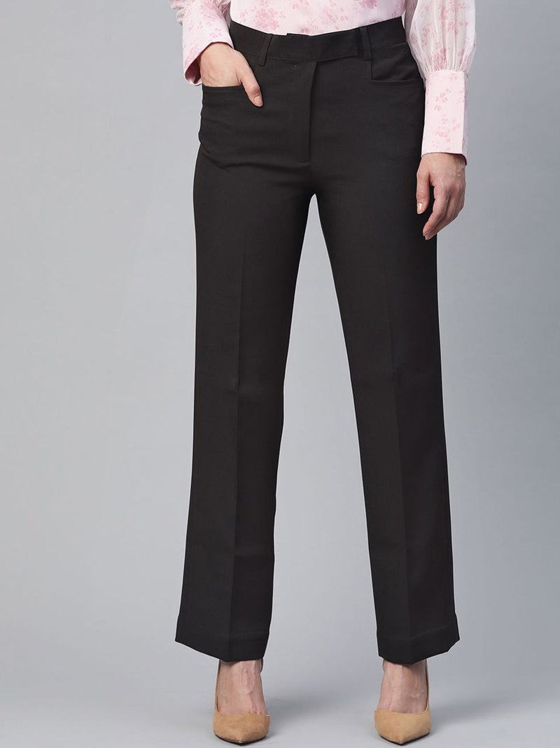 Powersutra Regular Fit Black Trousers for Women - Image 1