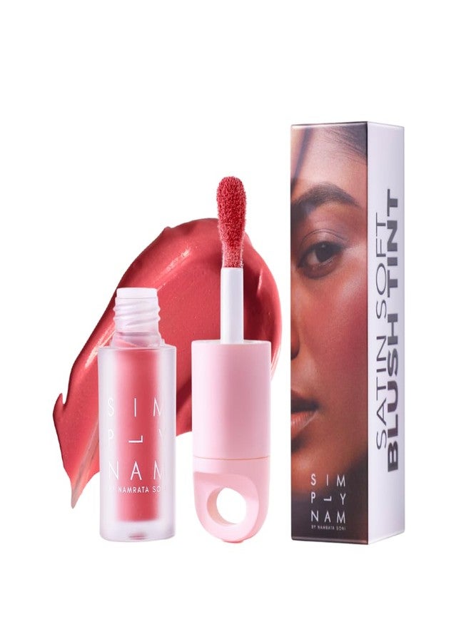 SIMPLYNAM Satin Soft Blush Tint | Geet: Petal Rouge | Weightless Creamy Cheek Tint for Natural Glow | Long-Lasting Hydration | Effortless Blend for All Skin Tones | Vegan & Cruelty-Free | 1.5 g - Image 1
