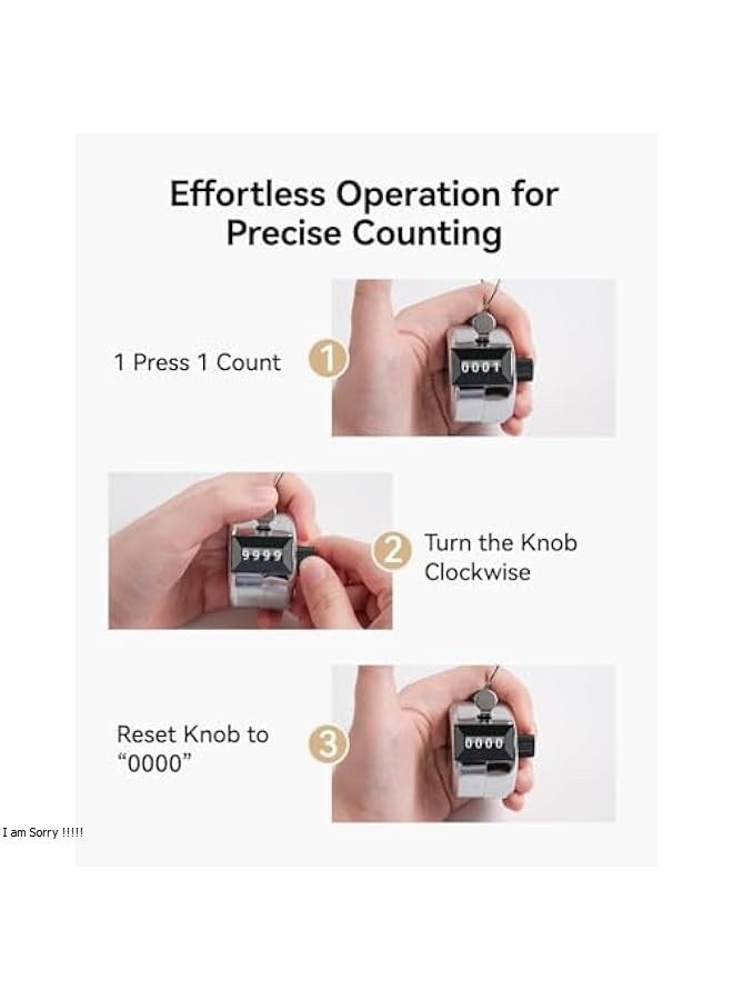 Green Tiger Handheld Lap Counter, 4-Digit Mechanical Counter with Nylon Lanyard for Sports, Activities, Fitness - Image 5