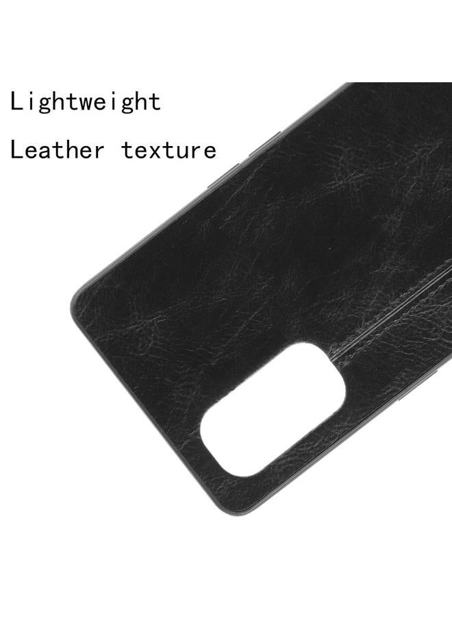 اس-توب جراب لهاتف Oppo Reno4 Pro مقاوم للصدمات بنمط جلد البقر المخيط من مادة PC + PU + TPU - Image 4