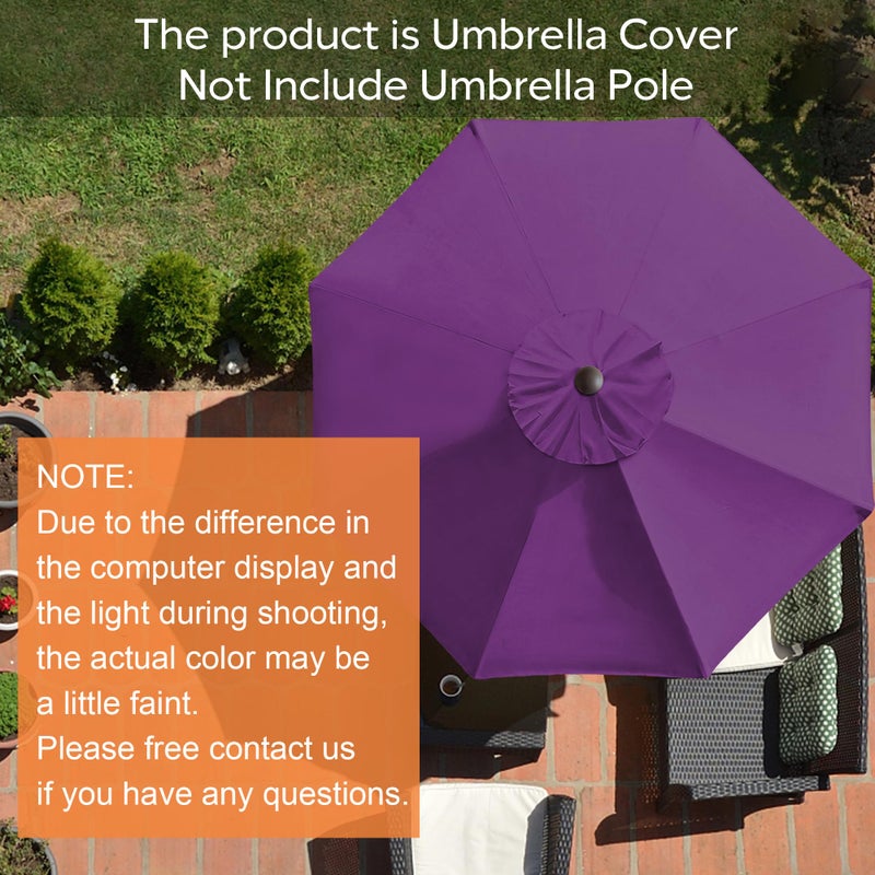 EliteShade USA 9FT Patio Umbrella Replacement Covers 8 Ribs Market Umbrella Canopy Cover (CANOPY ONLY) (Purple) - Image 2