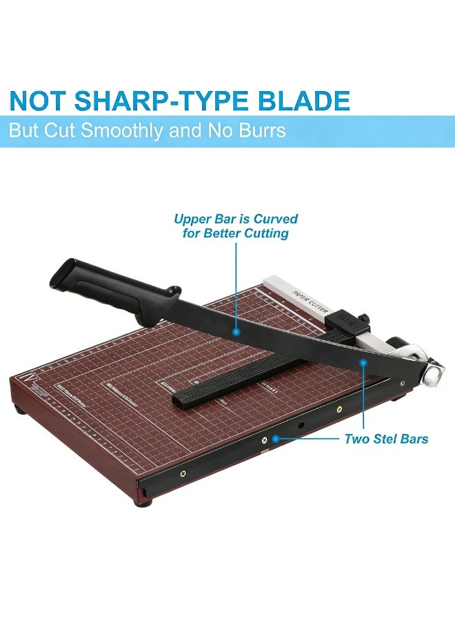 MileMelo A4 Paper Cutter Paper Guillotine Cutter Cut Cardboard 12x10inch Heavy-duty Metal Base for School,Home,Office Brown - Image 2
