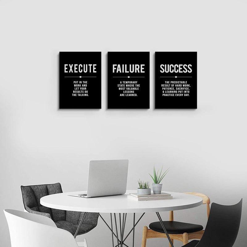 BPA Framed Canvas Wall Art - Motivational Quotes Set - Image 2