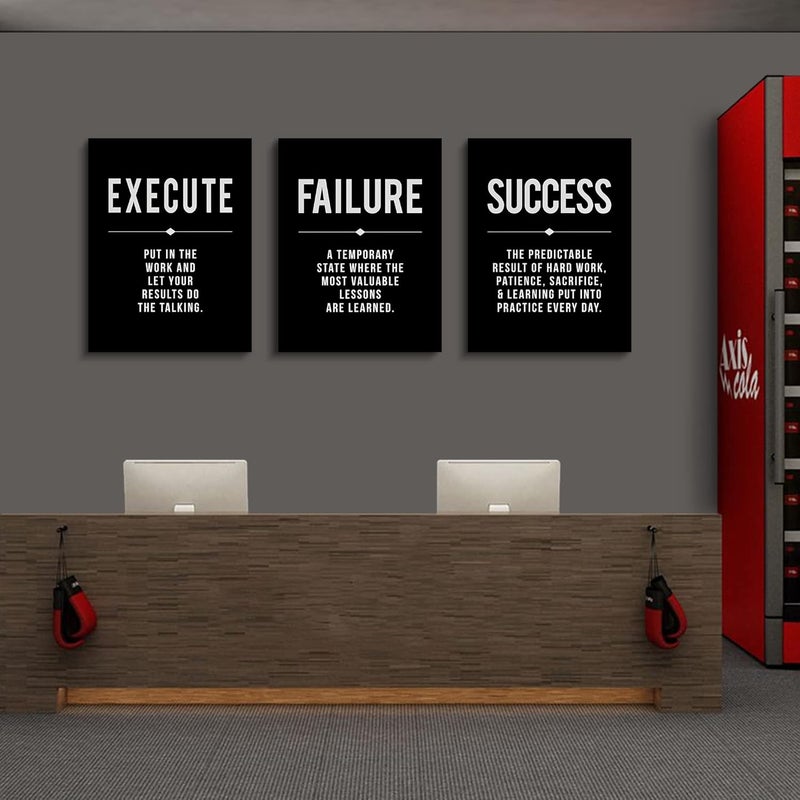 BPA Framed Canvas Wall Art - Motivational Quotes Set - Image 4