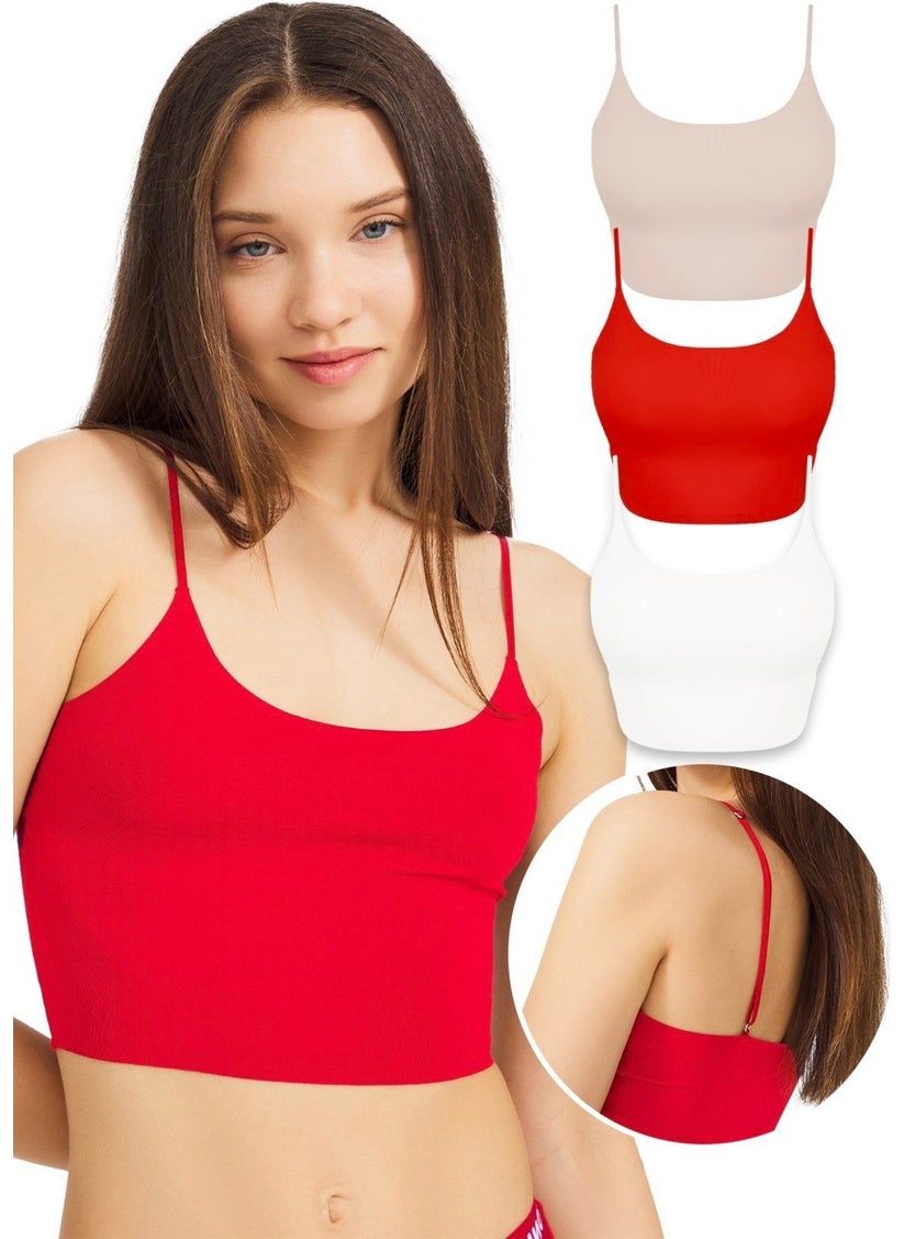 COTTONHILL Adjustable Thin Straps Laser Cut Crop Bustier 3 Pack  - Image 1