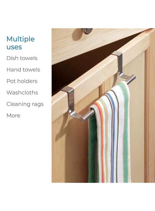 InterDesign Forma Metal Over The Cabinet Towel Bar Hand Towel And Washcloth Rack For Bathroom And Kitchen 9.25 Inch X 2.5 Inch X 2.5 Inch Stainless Steel - Image 5