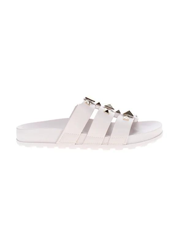 موليكا Moleca Ladies Flat Sandals Off White | Made In Brazil