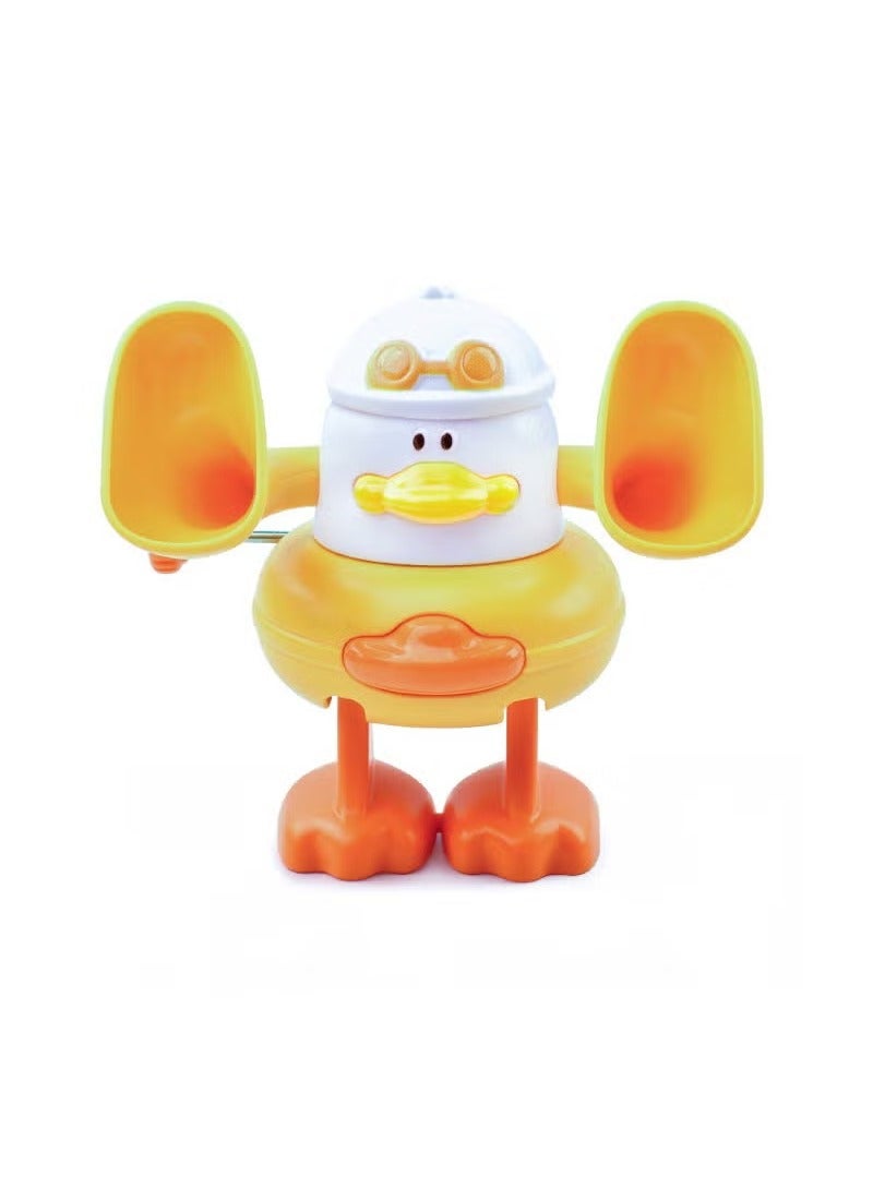 رسم كاريكاتوري لطيف يعمل بالساعة، يمكنه القيام بشقلبات - بطة بيضاء الرأس - Image 1