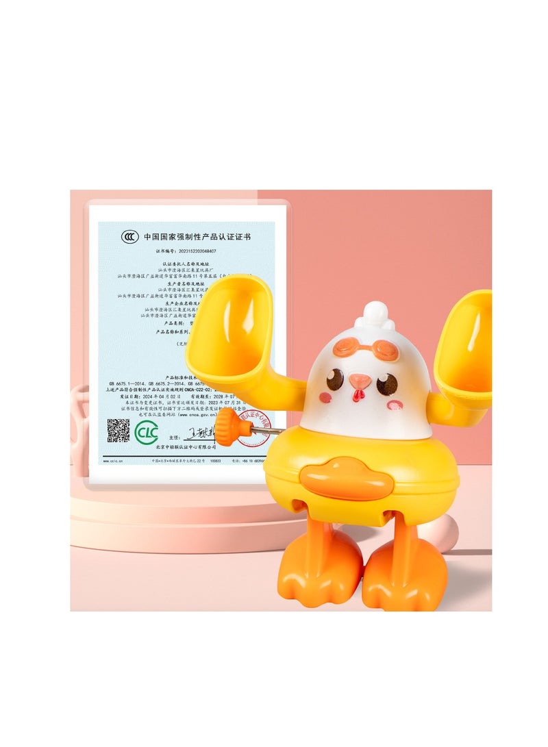 رسم كاريكاتوري لطيف يعمل بالساعة، يمكنه القيام بشقلبات - بطة بيضاء الرأس - Image 2