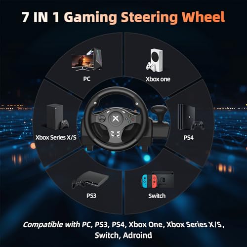 DOYO Racing Wheel - Gaming Steering Wheel for PC, 270 Degree Driving Simulator Race Xbox Steering Wheel and Pedals with Dual Vibration for PS4, Xbox One, Xbox Series X|S, PS3, Switch, Android - Image 2