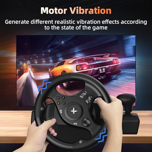 DOYO Racing Wheel - Gaming Steering Wheel for PC, 270 Degree Driving Simulator Race Xbox Steering Wheel and Pedals with Dual Vibration for PS4, Xbox One, Xbox Series X|S, PS3, Switch, Android - Image 4