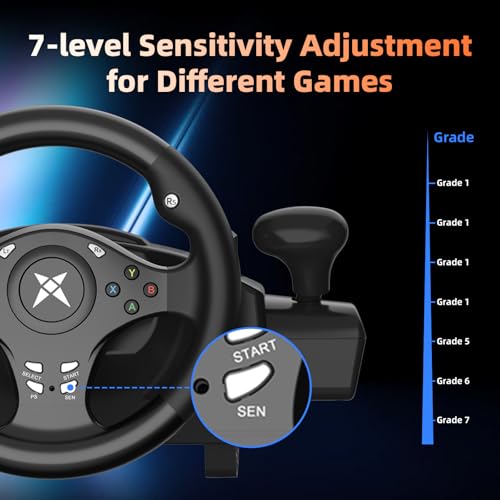 DOYO Racing Wheel - Gaming Steering Wheel for PC, 270 Degree Driving Simulator Race Xbox Steering Wheel and Pedals with Dual Vibration for PS4, Xbox One, Xbox Series X|S, PS3, Switch, Android - Image 5