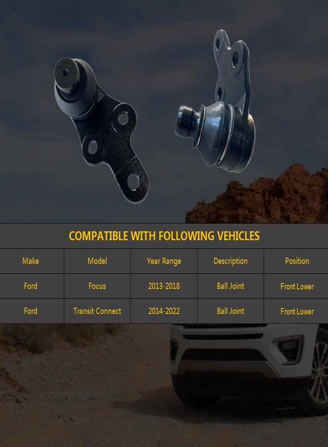 HHCM 2pc Front Lower Ball Joint Kit K500388 K500389 for Ford Focus 2013-2018 S/SE/Titanium (w/ 15in Wheels) & ST (w/ 18in Wheels), for Ford Transit Connect 2014 2015 2016-2022, Suspension Ball Joints - Image 2