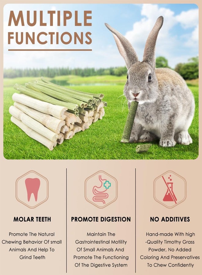 Bissap 80PCS Rabbit Chew Sticks, 40PCS Sweet Bamboo Chew Sticks & 40PCS Papaya Stems Bunny Chews for Rabbit Hamster Chinchilla Guinea Pig Small Animals Natural Molar Treats - Image 3