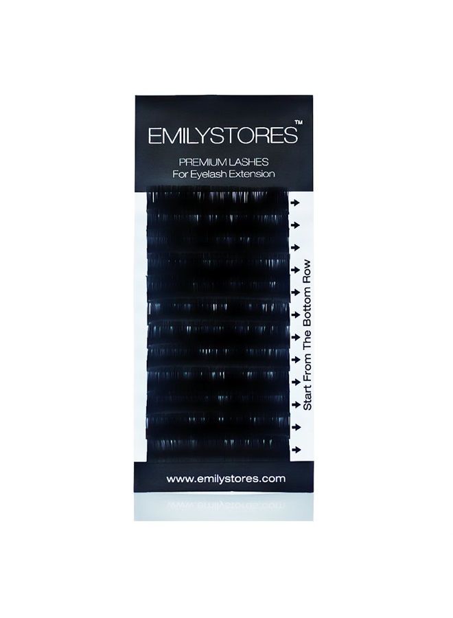 EMILYSTORES Eyelash Extensions 0.07mm Thickness D Curl Length 13mm Silk Mink Fake Eye Lashes In One Tray