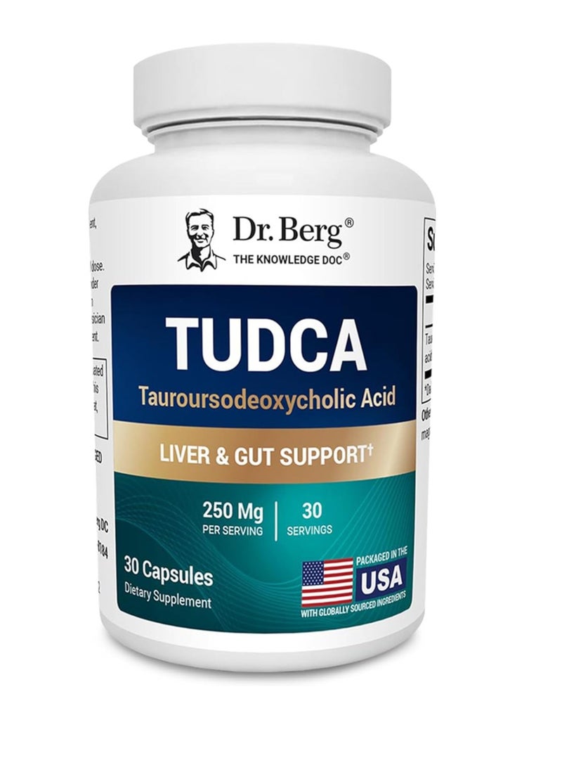 دكنتور بيرج TUDCA، حمض التورسوديوكسيكوليك، دعم المرارة، وصحة الجهاز الهضمي، 30 كبسولة - Image 1
