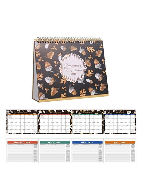 2025 Desk Calendar, Standing Flip Desktop Calendar 2025, January 2025 - December 2025, 2025 Monthly Coil Desktop Calendar, with Memo s, Holidays and Large Memo Area