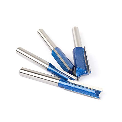KOWOOD Plus Double Flute Straight Router Bit Set, 1/4 Inch Shank. Cutting Diameter in 1/4”, 5/16”, 3/8”, 1/2”. with Updated Kowood C3 Carbide. Great for Create Groove, dado or Hollow - Image 3