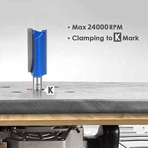 KOWOOD Plus Double Flute Straight Router Bit Set, 1/4 Inch Shank. Cutting Diameter in 1/4”, 5/16”, 3/8”, 1/2”. with Updated Kowood C3 Carbide. Great for Create Groove, dado or Hollow - Image 5