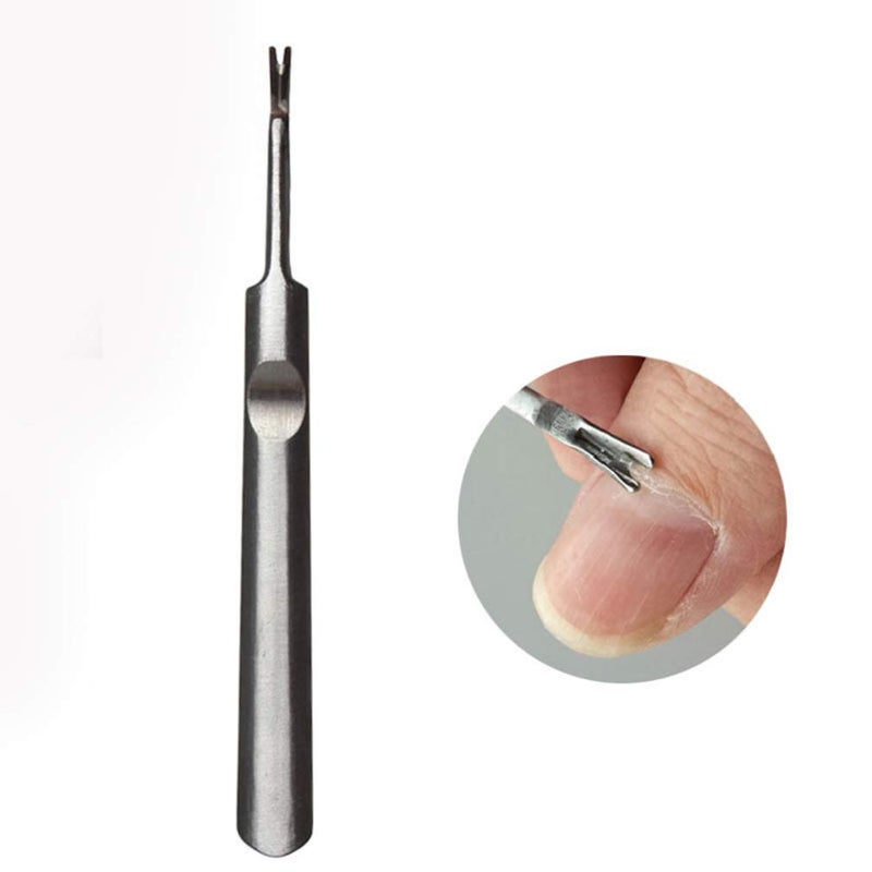 comfrt 2Pcs Stainless Steel Cuticle Pusher Gel Nail Polish Dead Skin Remover Nail Toenail Fork Pedicure Manicure Tools for Fingernails Toenails - Image 4