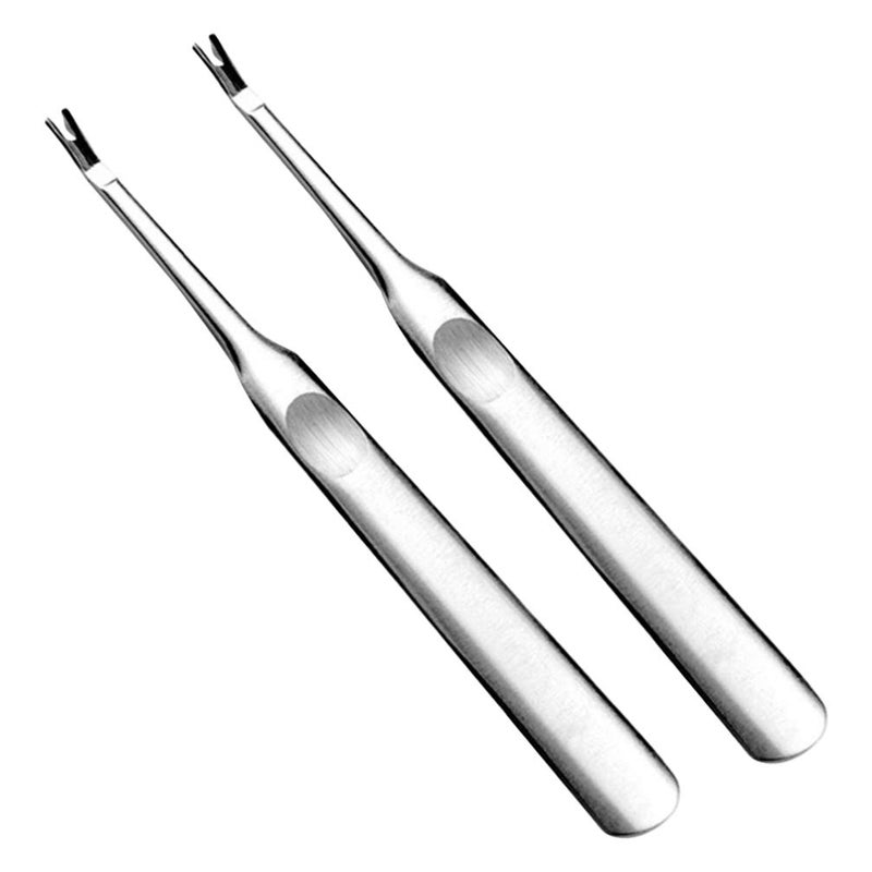 comfrt 2Pcs Stainless Steel Cuticle Pusher Gel Nail Polish Dead Skin Remover Nail Toenail Fork Pedicure Manicure Tools for Fingernails Toenails - Image 3