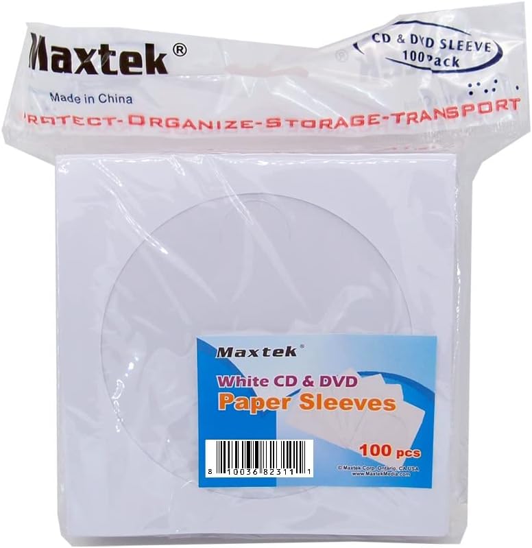 maxtek 100 Pack Maxtek Premium White Paper CD DVD Sleeves Envelope with Window Cut Out and Flap 100 gsm - Image 4