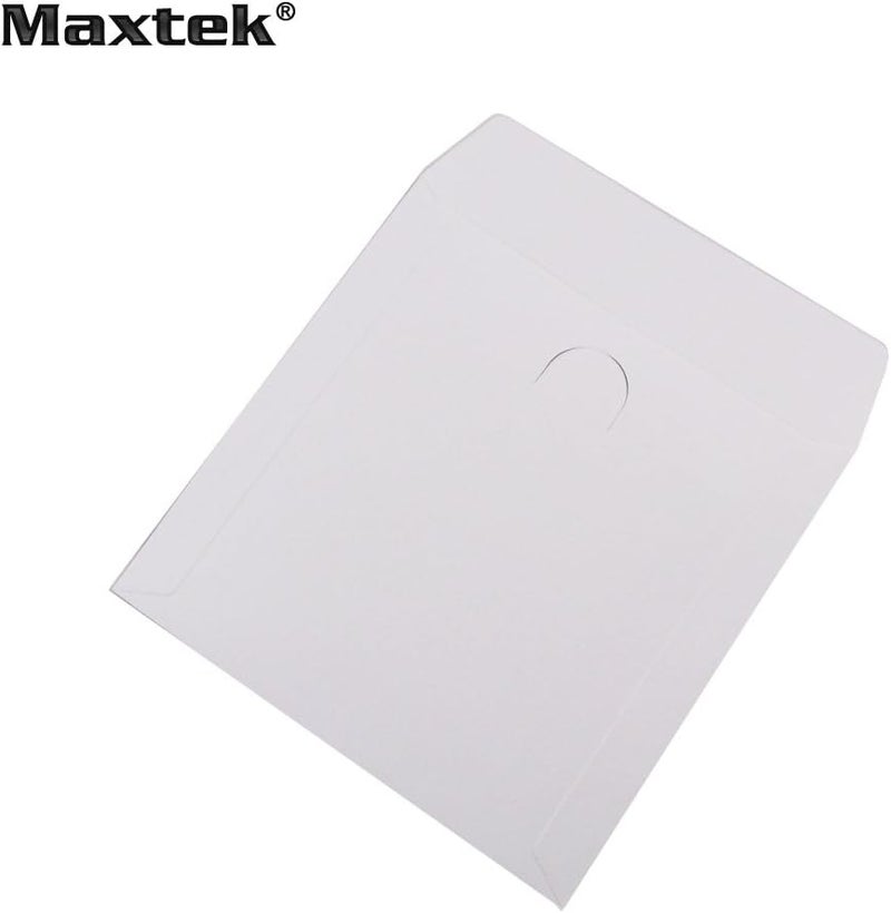 maxtek 100 Pack Maxtek Premium White Paper CD DVD Sleeves Envelope with Window Cut Out and Flap 100 gsm - Image 2