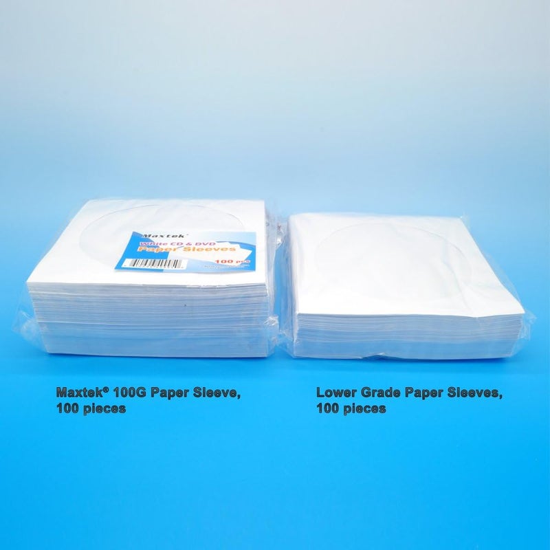maxtek 100 Pack Maxtek Premium White Paper CD DVD Sleeves Envelope with Window Cut Out and Flap 100 gsm - Image 3